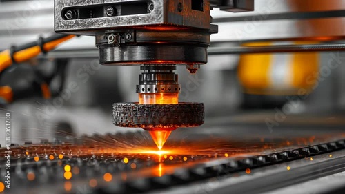 CNC laser engraving and cutting machine in operation