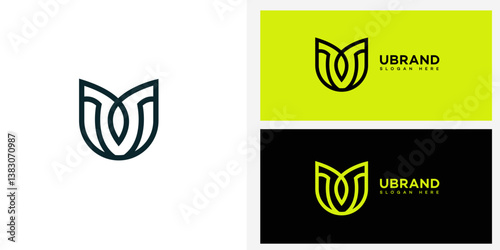 Abstract U Shaped Minimalist Logo Design for Brand Identity