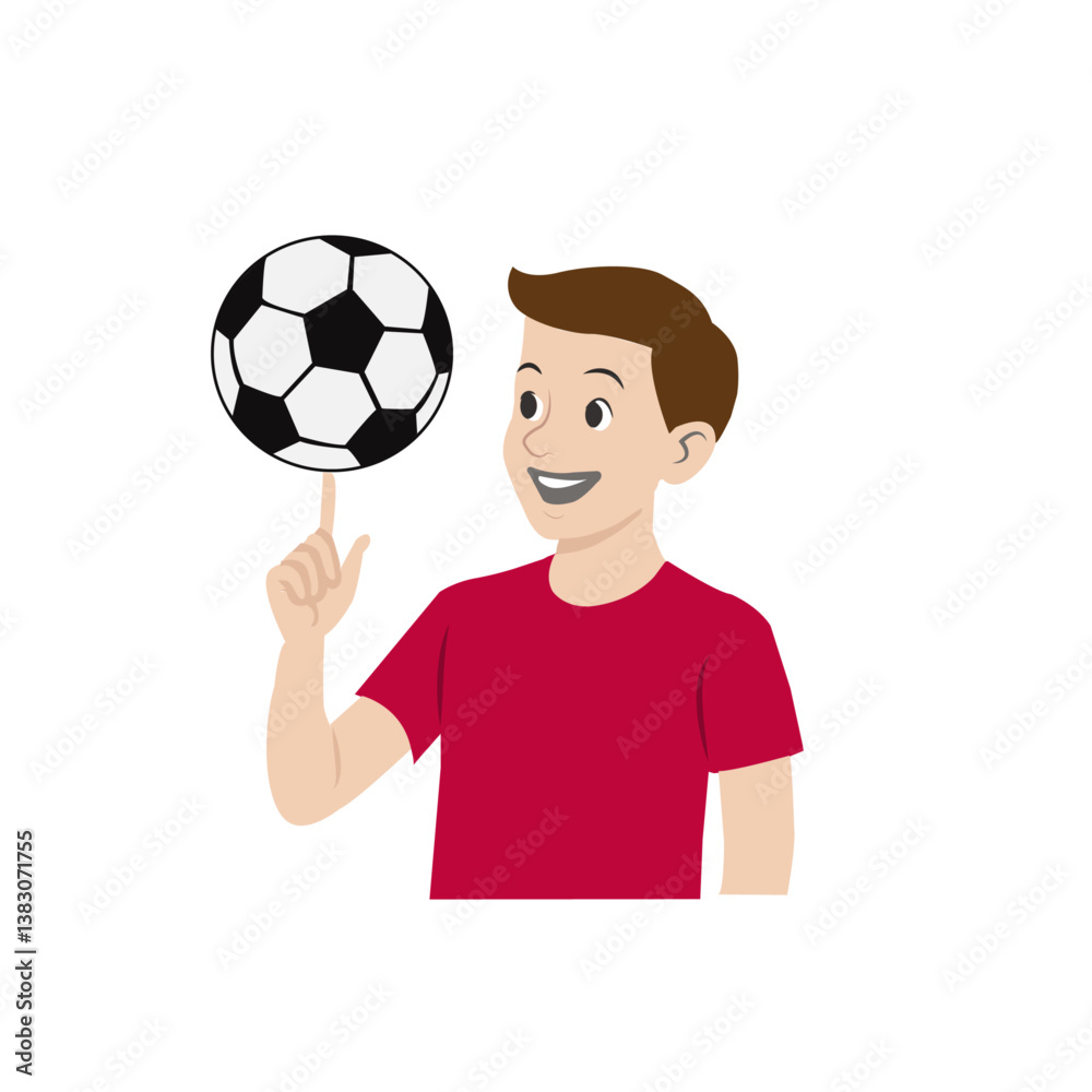 A boy playing fooltball having fun A boy playing fooltball having fun