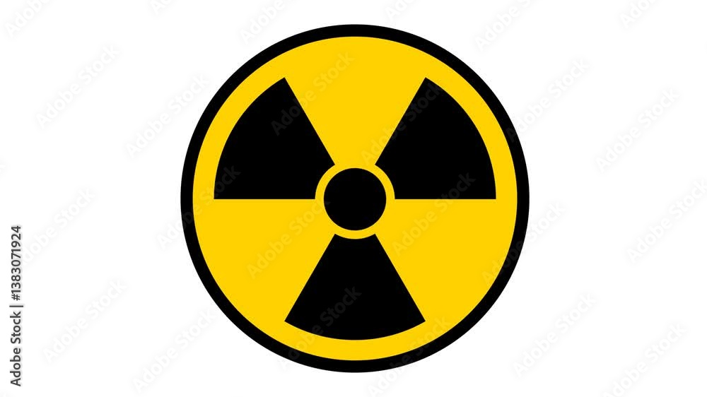 animation of yellow round radioactive sign. video with warning radioactive sign animation of yellow round radioactive sign. video with warning radioactive sign