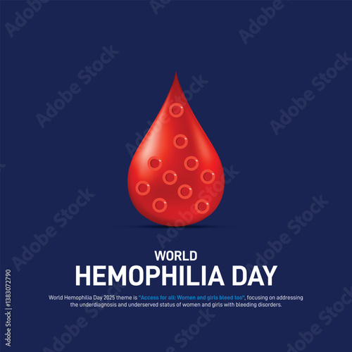  World Hemophilia Day 2025.  World Hemophilia Day creative poster, banner, social media post, background, backdrop, template, greetings card, flyer, web banner, cover design etc.