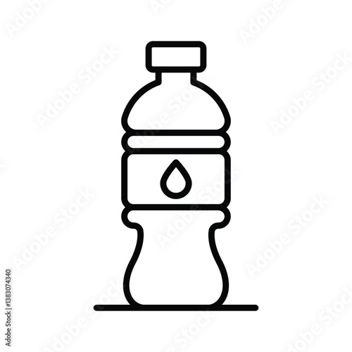 A captivating outline style icon of water bottle
