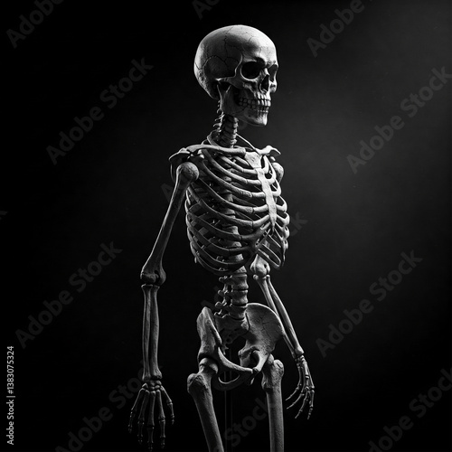 skeleton x ray, 3d rendered illustration of a skeleton, 3d rendered illustration of human skeleton