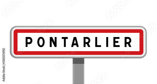 фотографія Panneau sur poteau central de Pontarlier, Doubs, Bourgogne-Franche-Comté
