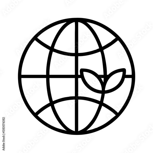 Eco friendly global earth icon vector illustration for sustainable environment and nature concept
