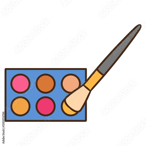 makeup cosmetic with brush vector illustration