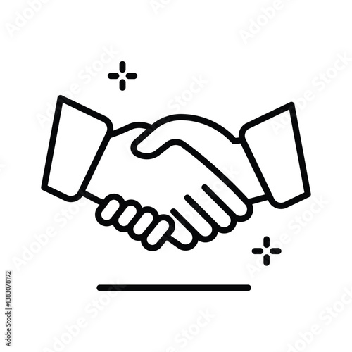 Get a glimpse of this trendy outline icon showing handshake