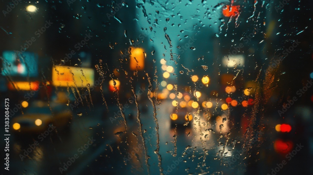 Obraz premium A macro shot of raindrops on a glass window.