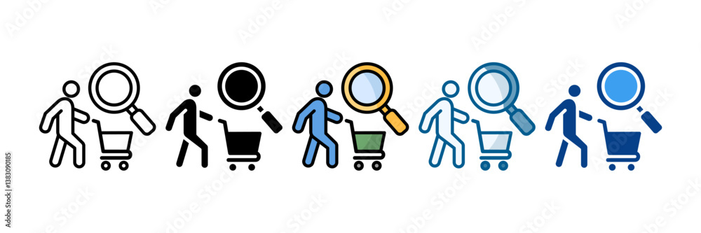 Shopper Analytics Icon Set Multiple Style Collection Shopper Analytics Icon Set Multiple Style Collection