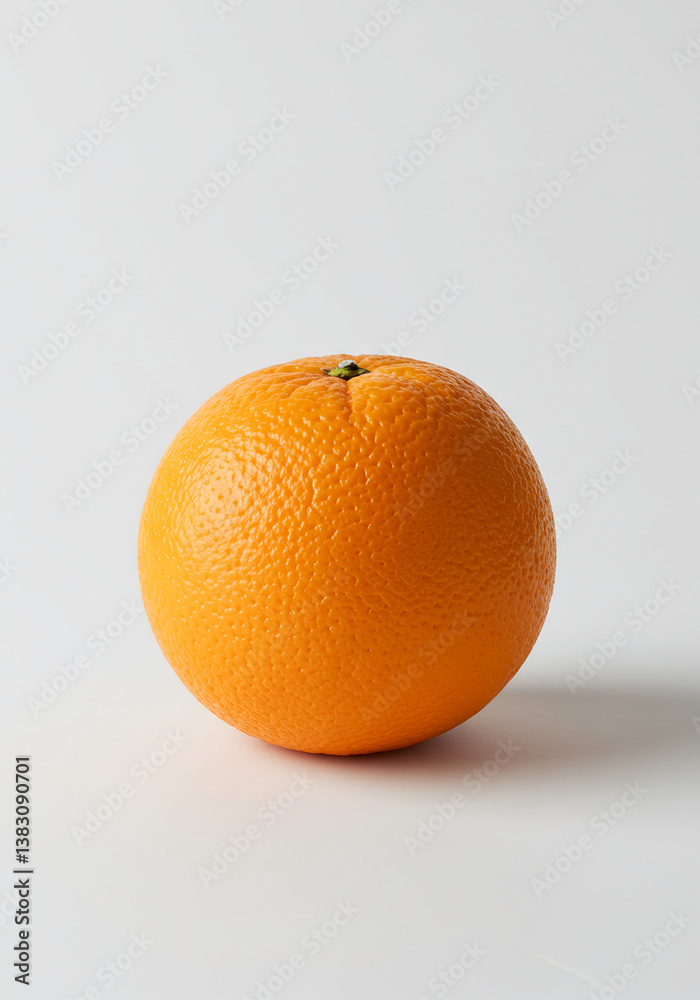 Single Orange on White Background Single Orange on White Background