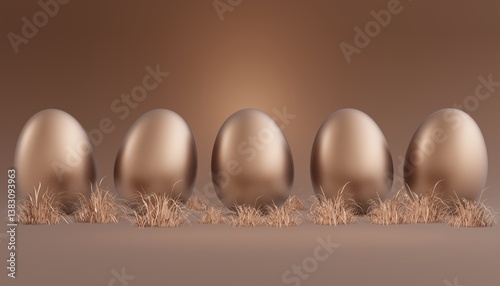 Happy Easter background in trendy chocolate colors