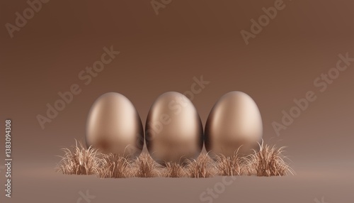 Happy Easter background in trendy chocolate colors