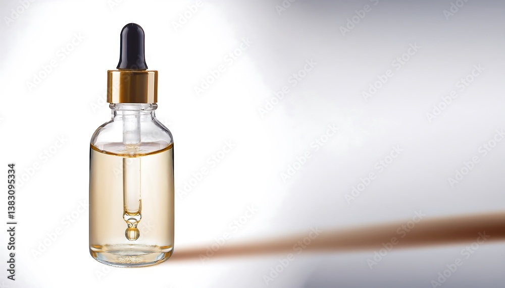 Naklejka premium Skin care serum bottle, designed with elegant transparent glass for aesthetic photography, beauty products, promotion, advertising.