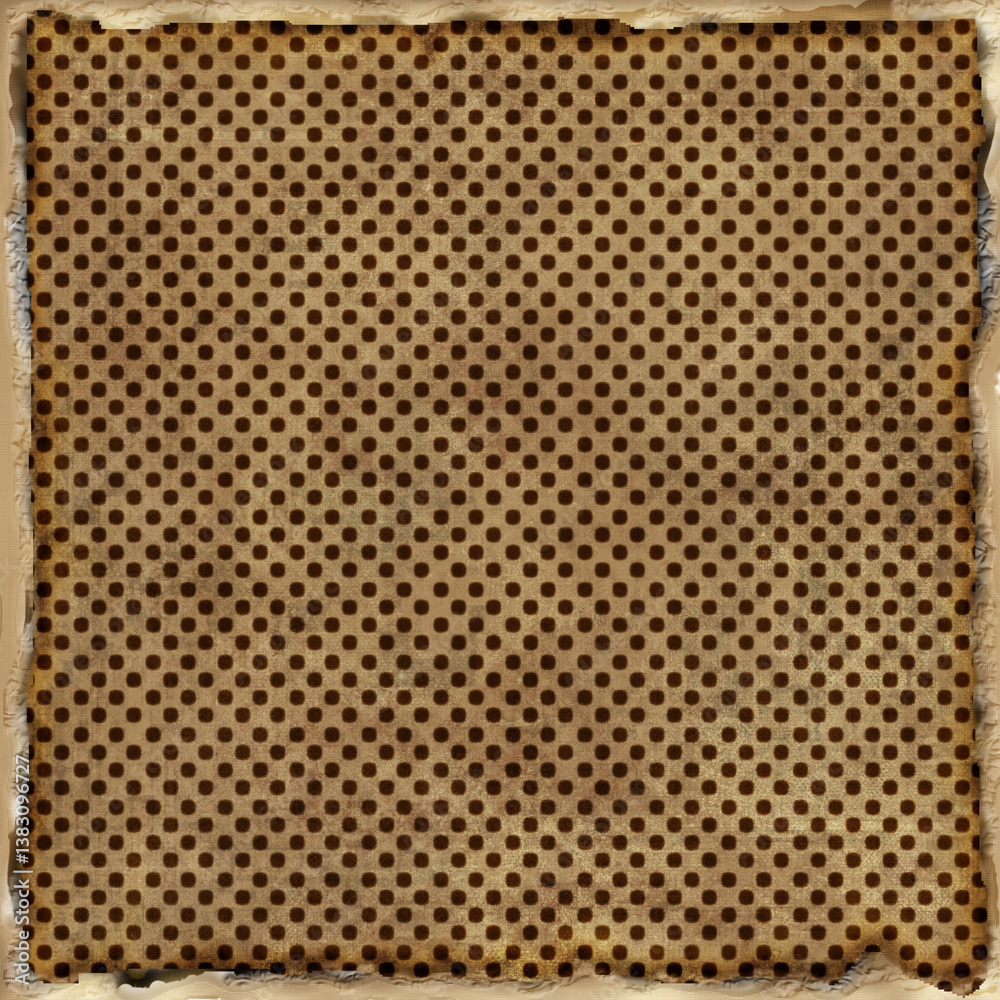 Polka dots design, Brown grungy frame background, seamless repeat black dots pattern, gift wrap paper Polka dots design, Brown grungy frame background, seamless repeat black dots pattern, gift wrap paper