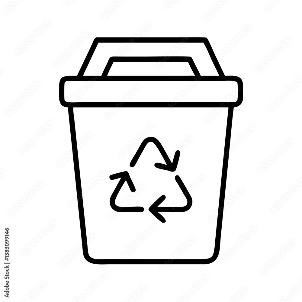 Recycle bin icon vector illustration for waste management and environmental protection concept design idea Recycle bin icon vector illustration for waste management and environmental protection concept design idea