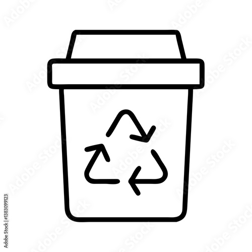 Recycle bin icon vector image for waste management and sustainable living resource management and conservation