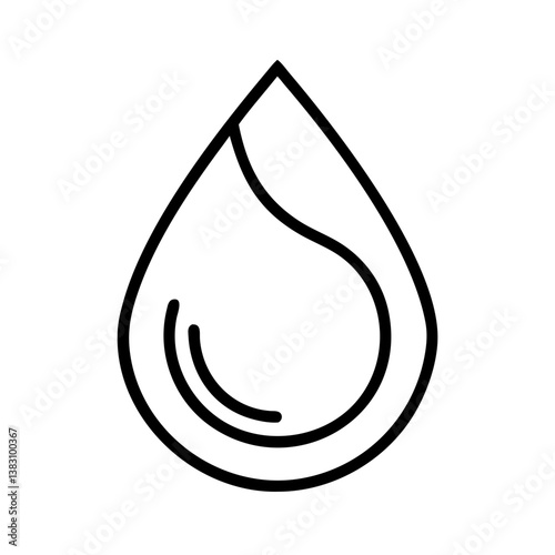 Water drop icon vector illustration for graphic design logo and web design minimalist style with line art 