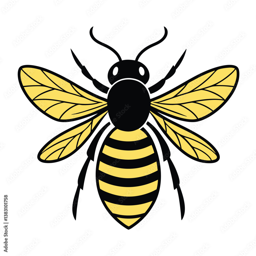 Obraz premium Bee Vector Design isolated on a white background