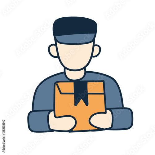 delibery man handling package