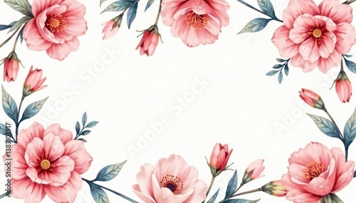 Delicate watercolor floral repeat, soft pastel shades, botanical, photography