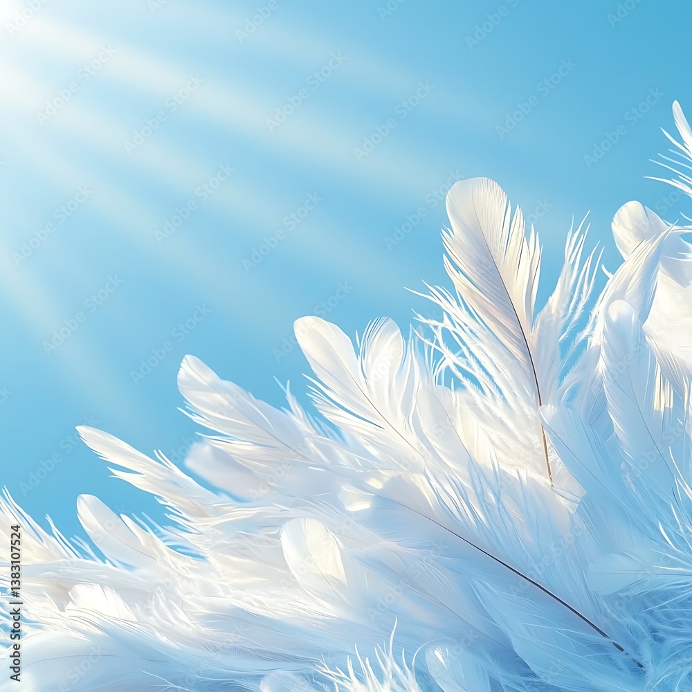Naklejka premium White Feathers Sky Sunlight