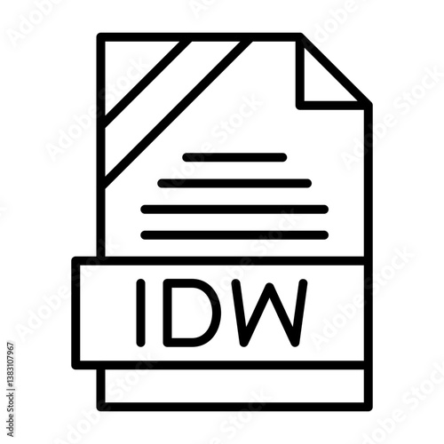 IDW File Format Outline Style Icon