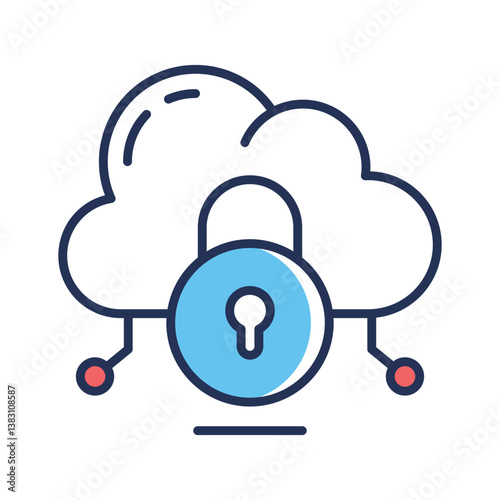 Grab our latest outline icon showing cloud protection concept