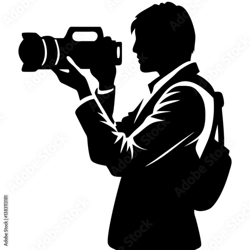 Photographer silhouette vector