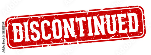 discontinued rectangular sign. discontinued stamp