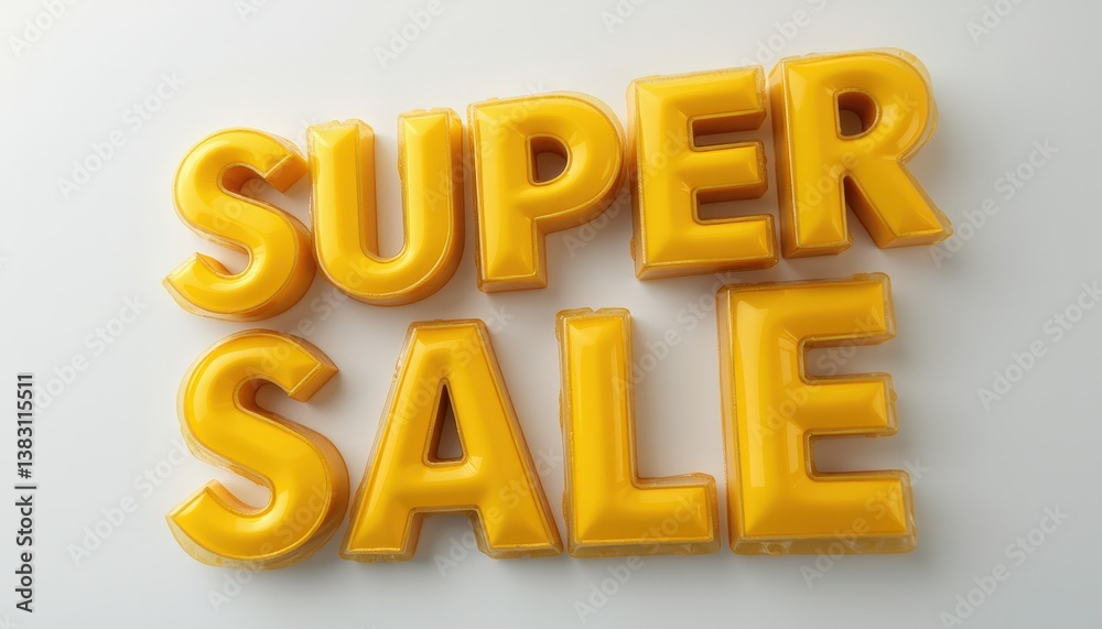 Super Sale Text in Bold Yellow Color on White Background Super Sale Text in Bold Yellow Color on White Background