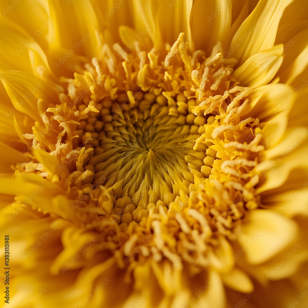 Close up Macro Photography of a Vibrant Yellow Gerbera Daisy Flower Close up Macro Photography of a Vibrant Yellow Gerbera Daisy Flower