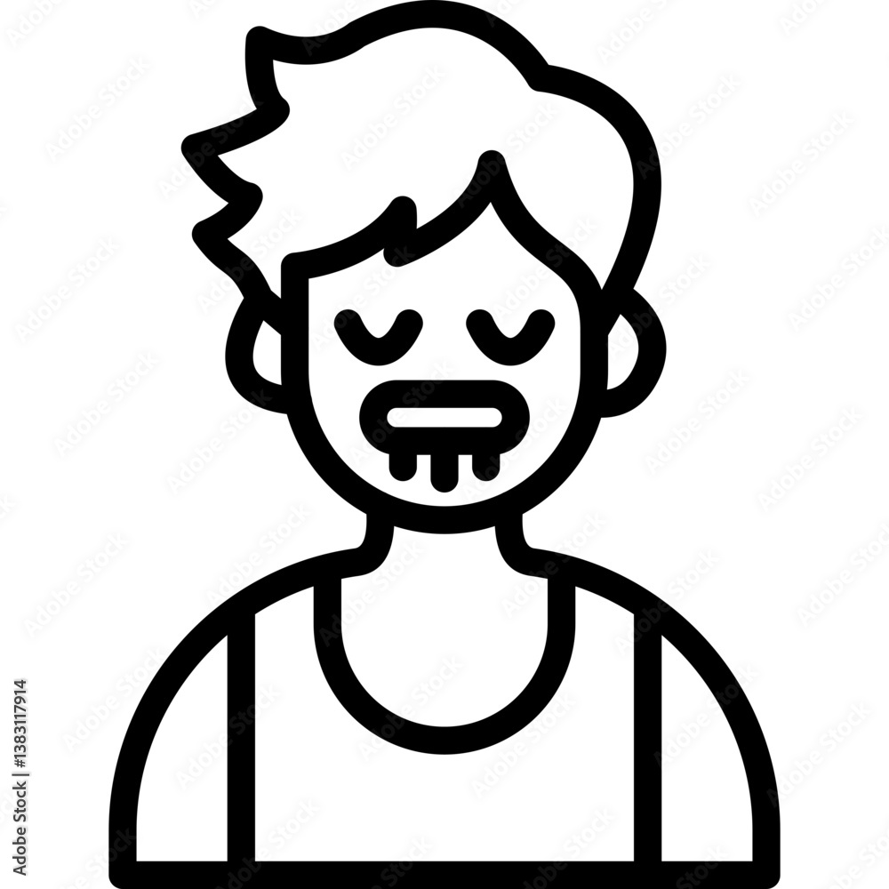 Fototapeta premium Drooling Boy Icon