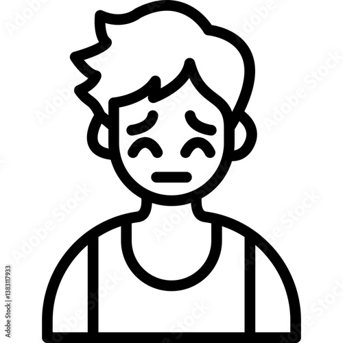 Pensive Boy Icon