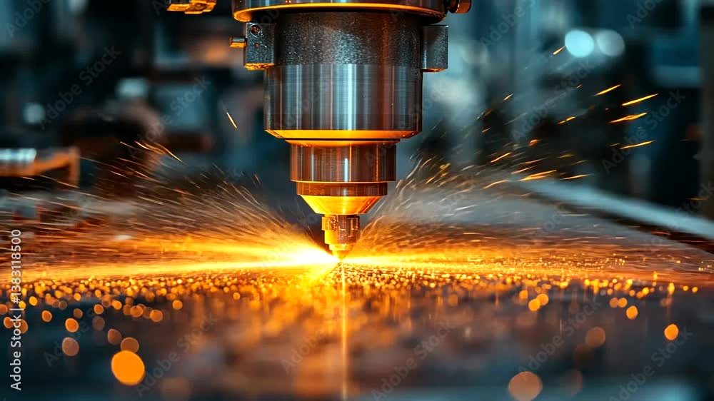 sparks from a metal grinder