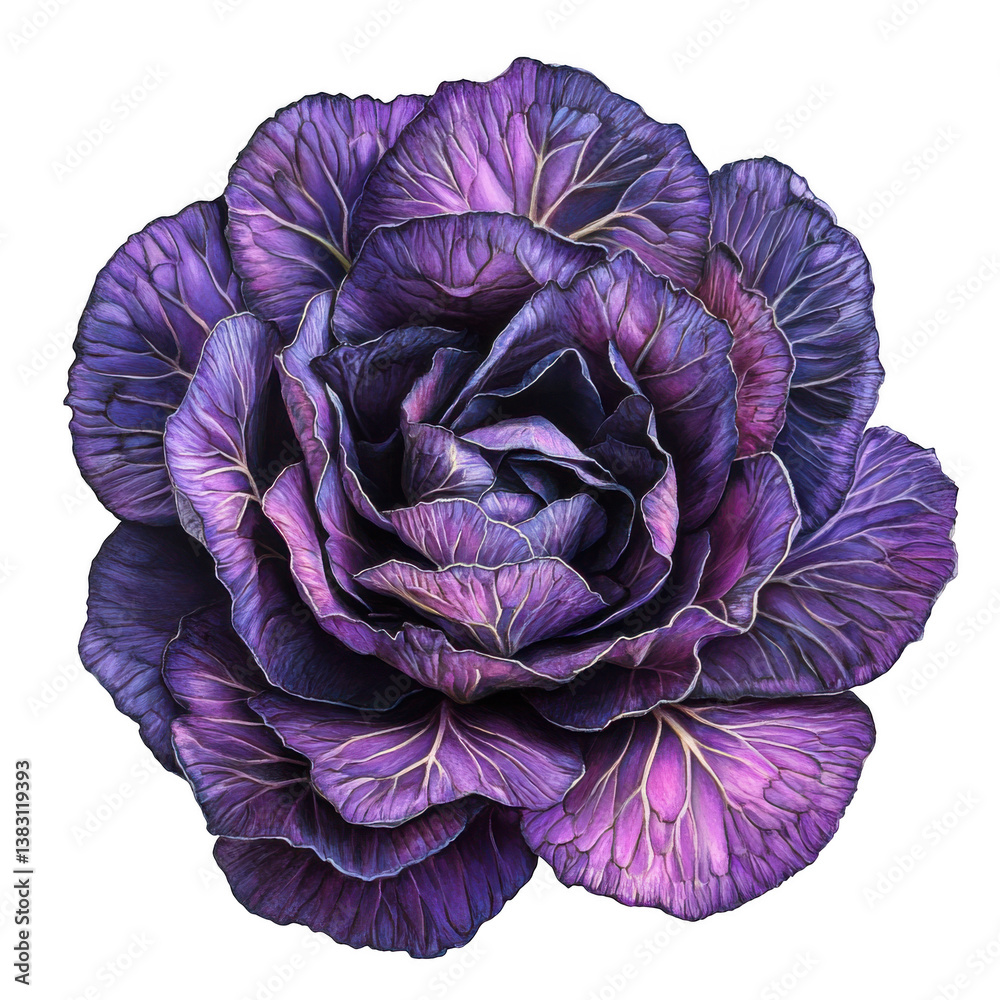 Obraz premium Purple cabbage isolated on transparent background