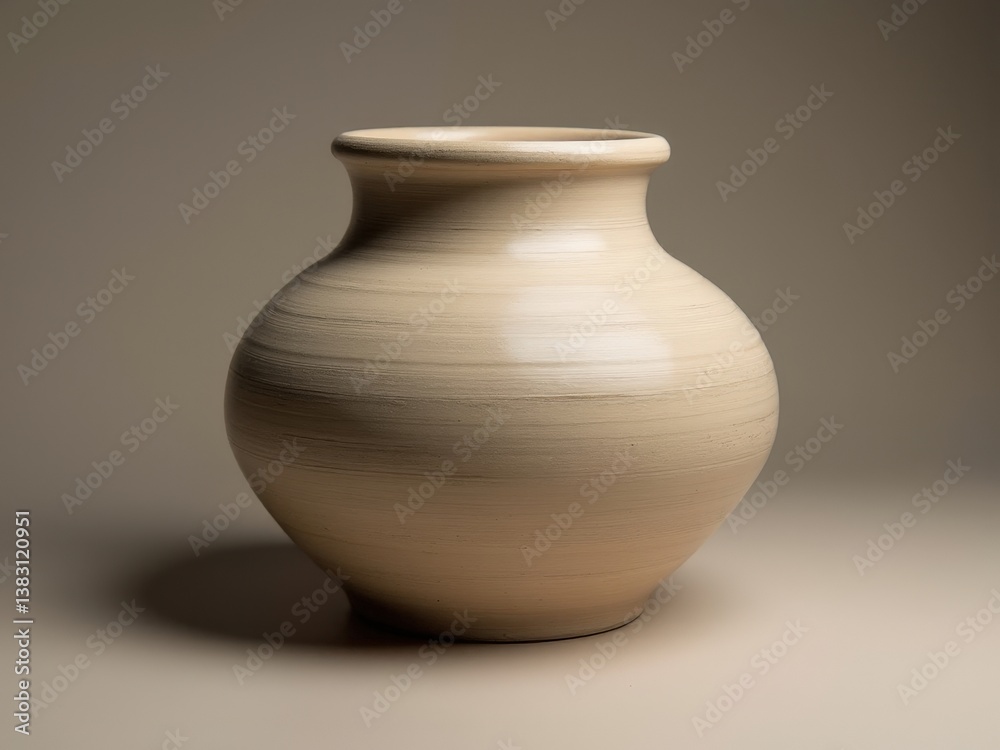 Ceramic brown clean vase. The vase is empty and has a simple, elegant design. handicrafts, DIY products. Ceramic brown clean vase. The vase is empty and has a simple, elegant design. handicrafts, DIY products.