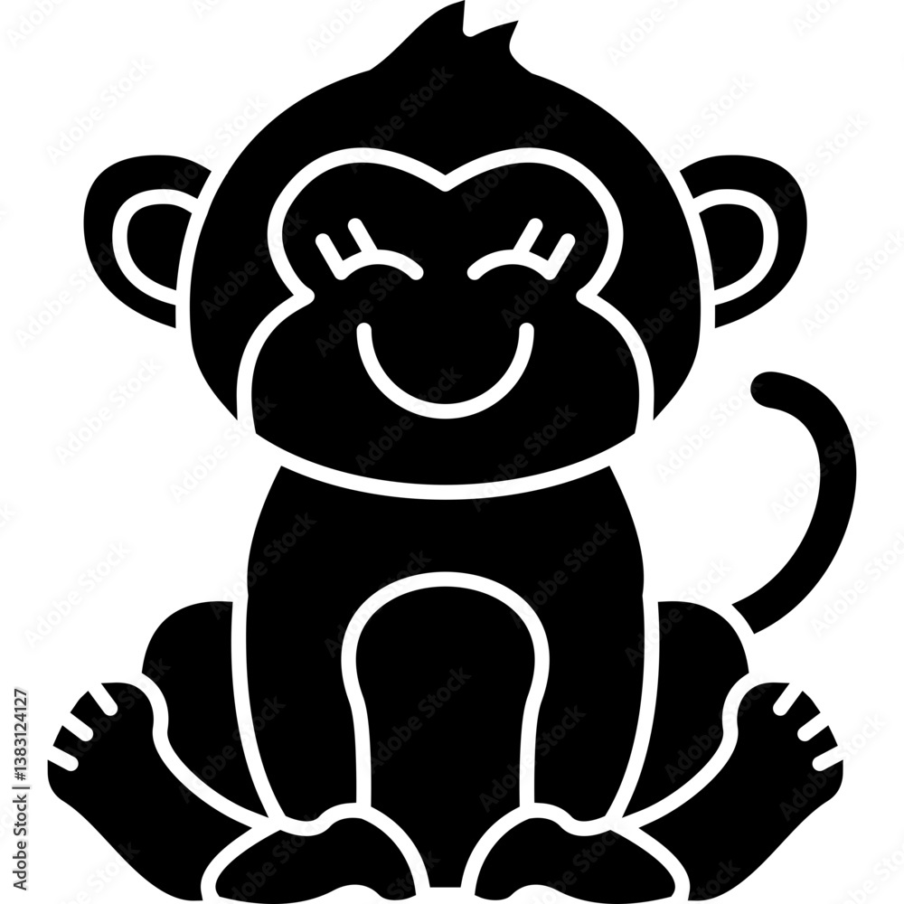 Fototapeta premium Happiness Monkey Icon