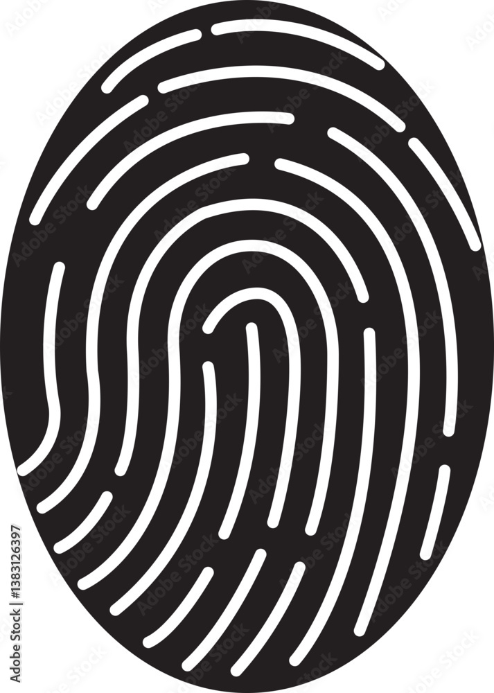Fingerprint scanning icon. Fingerprint identity and security symbols isolated on transparent background. Fingerprint icon signature sign for password encryption. Vector illustration.