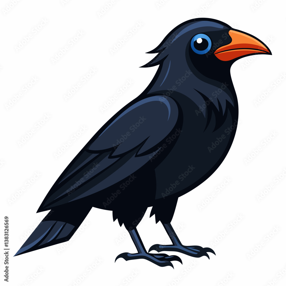 Obraz premium raven on a branch