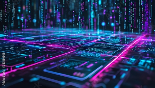 circuit board futuristic neon light background