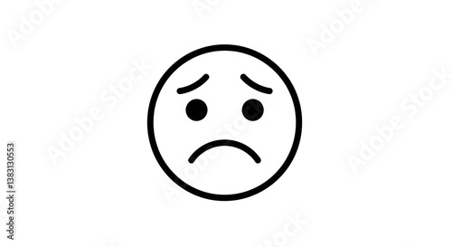 Simple line art illustration of a frowning face with furrowed brows, conveying displeasure or frustration.