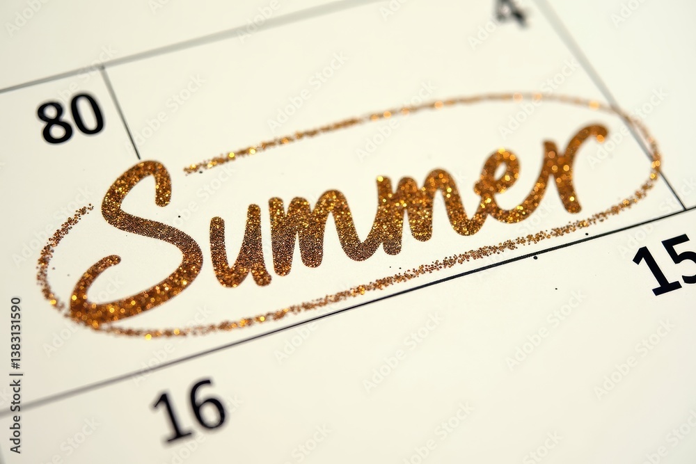 Summer season highlighted on calendar