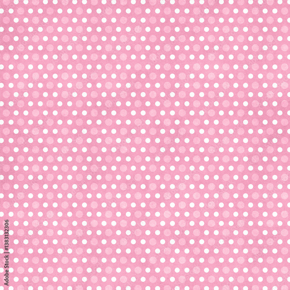 Polka dots design, Pink background, seamless repeat white dots pattern, gift wrap paper Polka dots design, Pink background, seamless repeat white dots pattern, gift wrap paper