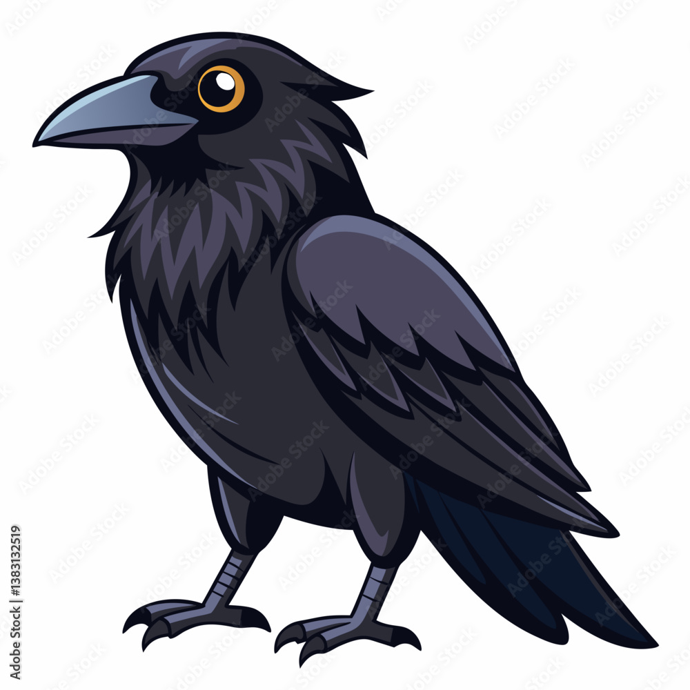 Obraz premium crow on a white background