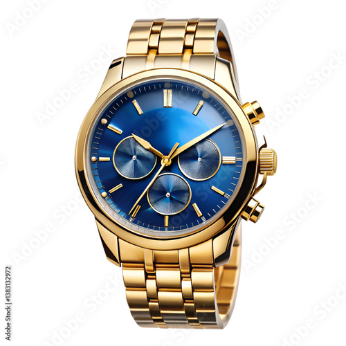 gold watch isolated on white