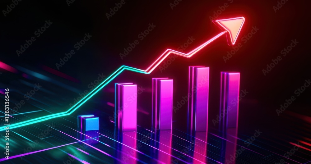 A graph with a red arrow pointing upwards A graph with a red arrow pointing upwards