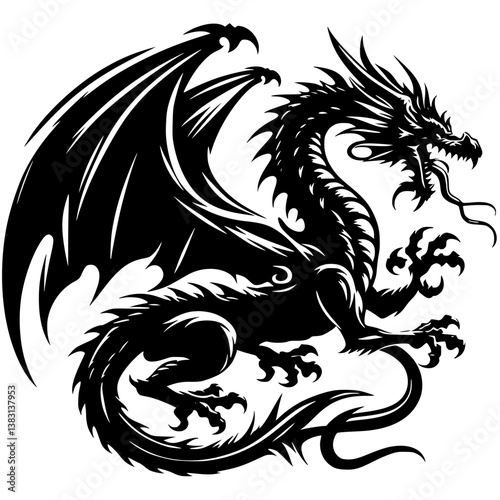 black dragon vector illustration