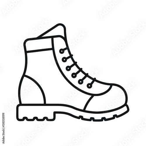 Trekking Boot Line art Vector for Digital Art

