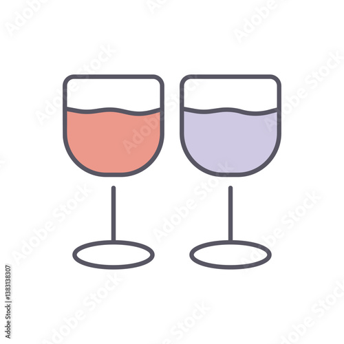 GLASSES DRINK vector icon stock illustration