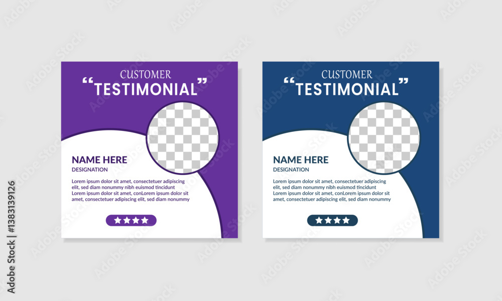 Testimonial or client, customer feedback / review design template simple and professional for social media post Testimonial or client, customer feedback / review design template simple and professional for social media post